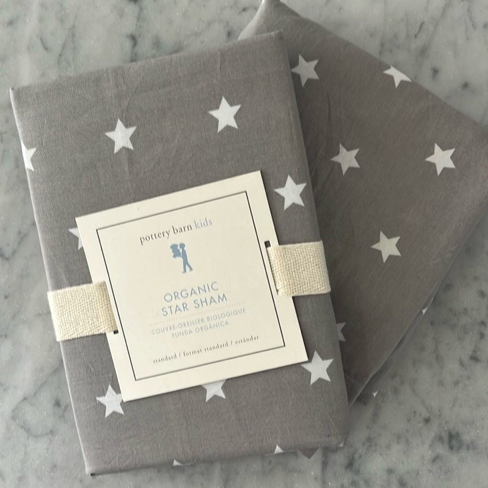 Pottery Barn kids organic cotton standard size pillow shams